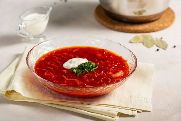 Борщ с копченой курицей